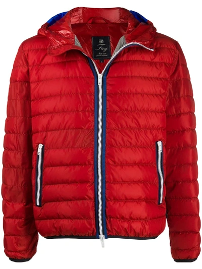 Fay Hooded Padded Jacket In Red