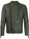 Philipp Plein Belted Biker Jacket In Black