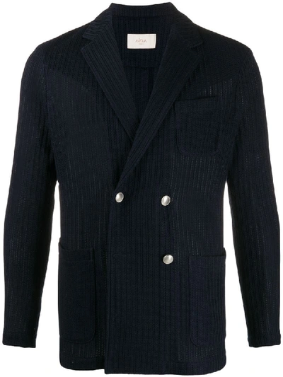 Altea Knitted Double Breasted Blazer In Blue