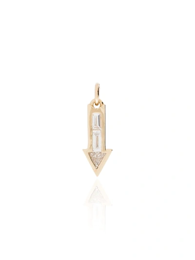 Lizzie Mandler Fine Jewelry 18k Yellow Gold Diamond Arrow Charm In Metallic