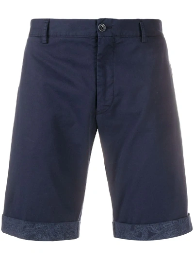 Etro Paisley Print Hem Deck Shorts In Blue