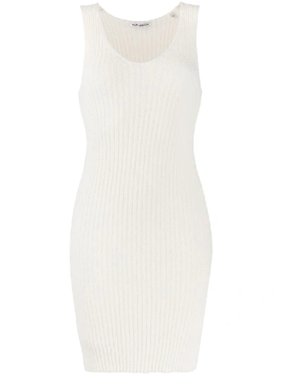 Our Legacy Ribbed Mini Dress In Neutrals