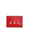 ALEXANDER MCQUEEN RED SKULL AND STUD CARD HOLDER,AM16182A