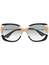 GUCCI BLOCK STRIPE SQUARE SUNGLASSES