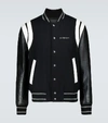 GIVENCHY WOOL AND LEATHER SPLIT BOMBER JACKET,P00442143