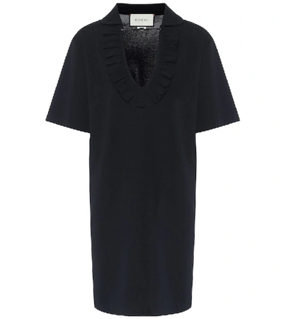 Gucci Ruffle-trimmed Minidress In Black