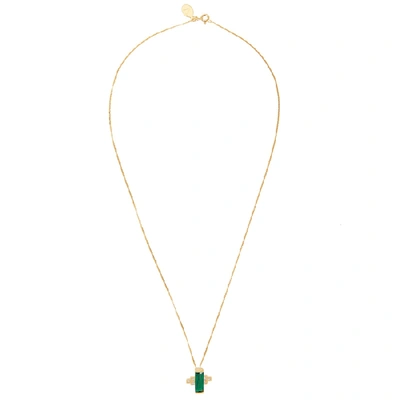V By Laura Vann Audrey Crystal Pendant Necklace In Green