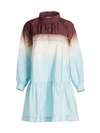 SEA Zanna Long-Sleve Nylon Dip-Dye Tunic Dress