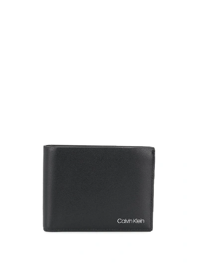Calvin Klein Logo Print Square Wallet In Black