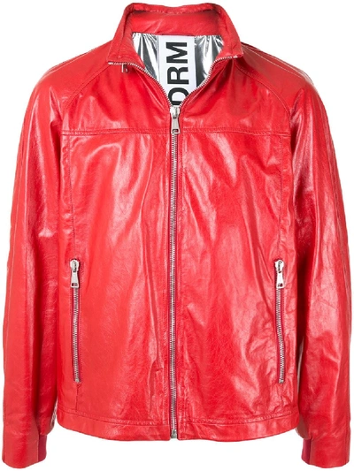 Drome Panelled Leather Jacket In Red