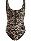 GANNI LEOPARD PRINT SWIMSUIT