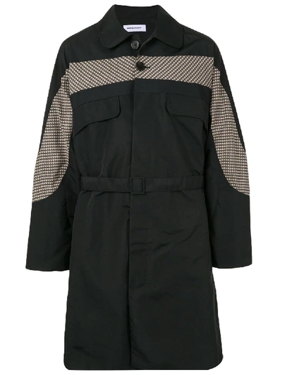 Kiko Kostadinov Trenchcoat Mit Kontraststreifen In Black