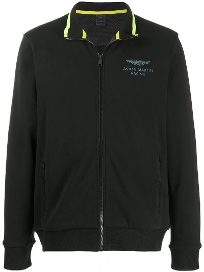 Hackett Sweatshirtjacke Mit Logo-stickerei In Schwarz