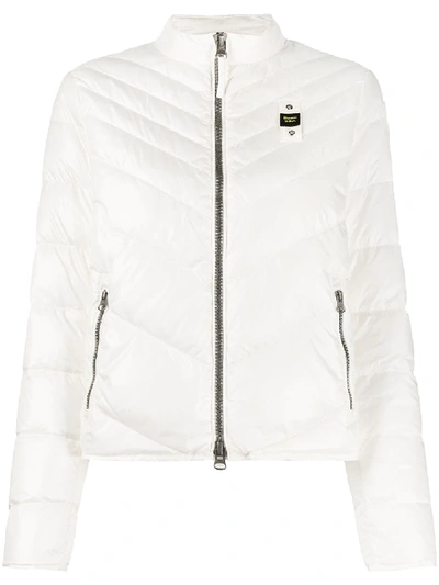 Blauer Zipped Quilted Jacket In Neutrals