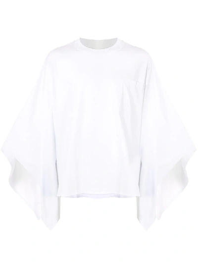 Hed Mayner Draped-sleeve T-shirt In White