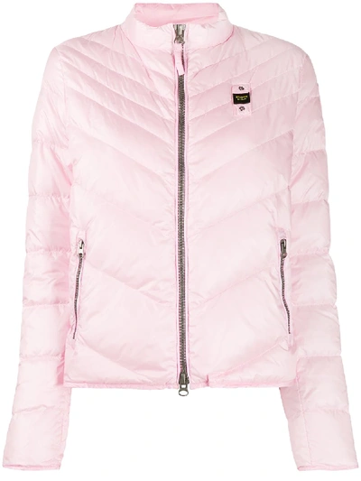 Blauer Quilted Zipped Jacket In Rosa