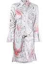 Thebe Magugu Suminagashi Tie-dye Print Shirt Dress In Grey