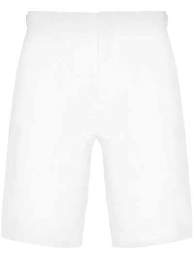 Orlebar Brown Men's Norwich Solid Linen Shorts In White