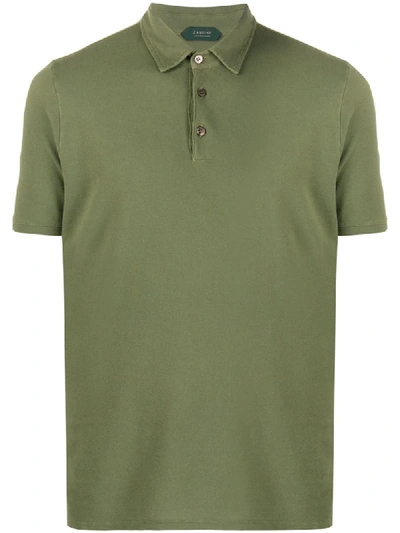 Zanone Coste Polo Shirt In Green