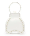 SIMONE ROCHA EMBELLISHED BEAN FLOWER LEATHER HANDBAG,000643576