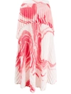 Thebe Magugu Abstract-print Pleated Skirt In Pink