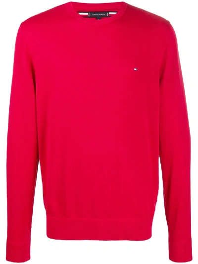 Tommy Hilfiger Embroidered Logo Sweatshirt In Red