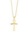 Eye Candy La Goldtone Stainless Steel Ankh Pendant Necklace