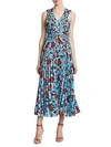 DEREK LAM FLORAL PLEATED MAXI DRESS,0400012587111