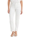 Levi's White Ribcage Ankle Straight Jeans In Simply White