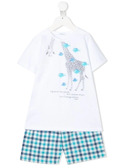 La Perla Kids' Giraffe-print Pyjama Set In White