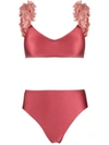 LA REVECHE FLORAL APPLIQUE BIKINI SET