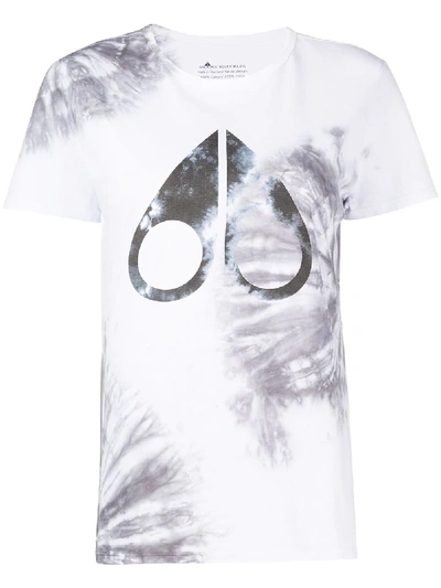 Moose Knuckles Logo-print Tie-dye T-shirt In White