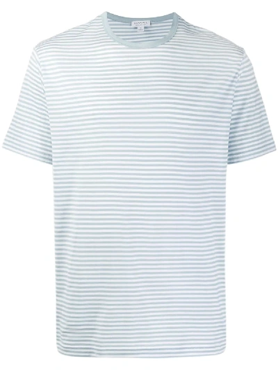 Sunspel Striped Short-sleeve T-shirt In Blue