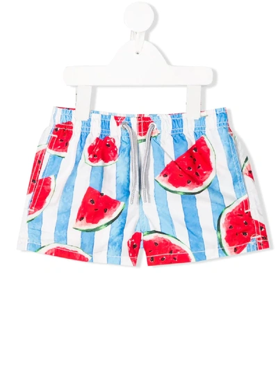 Mc2 Saint Barth Kids' Watermelon Print Swim Shorts In Blue