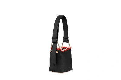 Ss20 Lana Nano Bucket Bag In Beaded Black