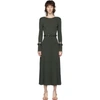DION LEE DION LEE GREEN RIBBED BRAIDED LONG DRESS