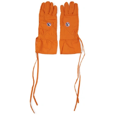 Raf Simons Opening Ceremony Printed Labo Gloves In Orange