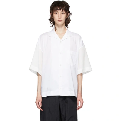 Fumito Ganryu 白色 Combination 五分袖衬衫 In 1 White