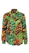 VERSACE JEANS COUTURE PRINTED BUTTON DOWN SHIRT