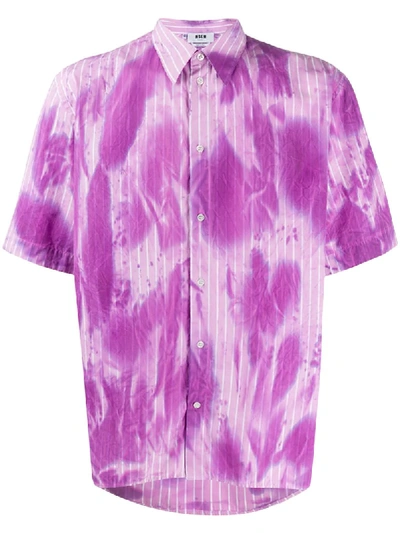 Msgm Tie-dye Print Shirt In Purple
