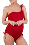 CACHE COEUR DOLCE ONE-SHOULDER ONE-PIECE MATERNITY SWIMSUIT,BM184