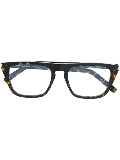 Saint Laurent Sl 242 Square-frame Glasses In Brown