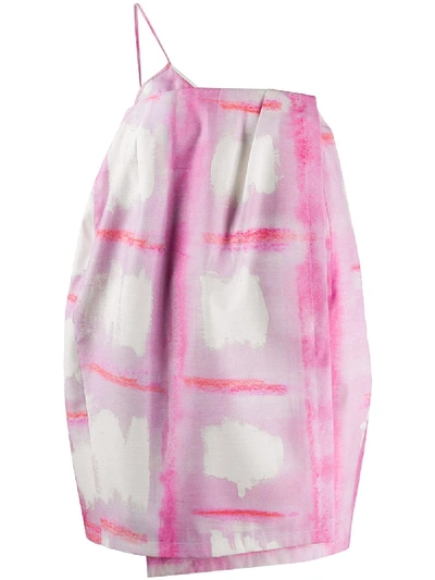 Jacquemus La Dressing Gown Soleil One-shoulder Mini Dress In Pink