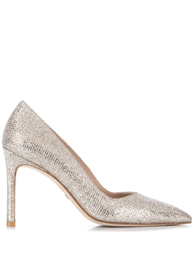 Stuart Weitzman Anny 90mm Heel Pumps In Platin