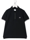 C.p. Company Logo Print Polo Shirt In Blue