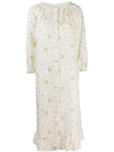 Sleeper Floral-print Shift Dress In White