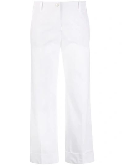 Alberto Biani Straight-leg Cropped Trousers In White