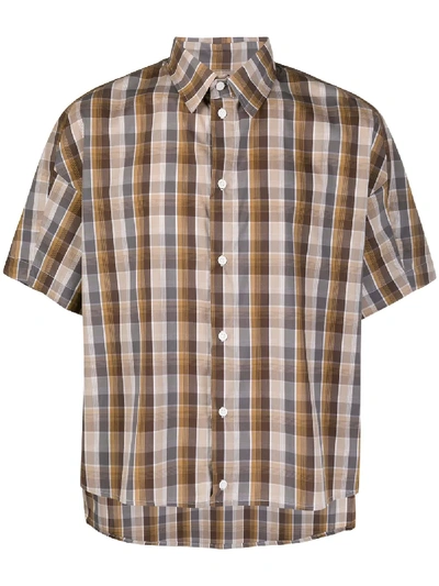 Goetze Check Short-sleeve Shirt In Brown
