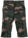 Valentino Camouflage Tailored Bermuda Shorts In Green