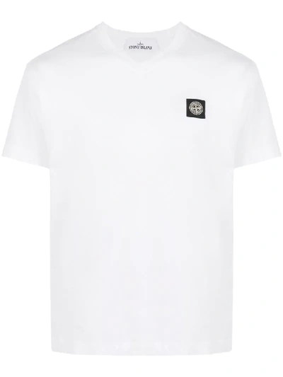 Stone Island Logo Plaque T-shirt In White